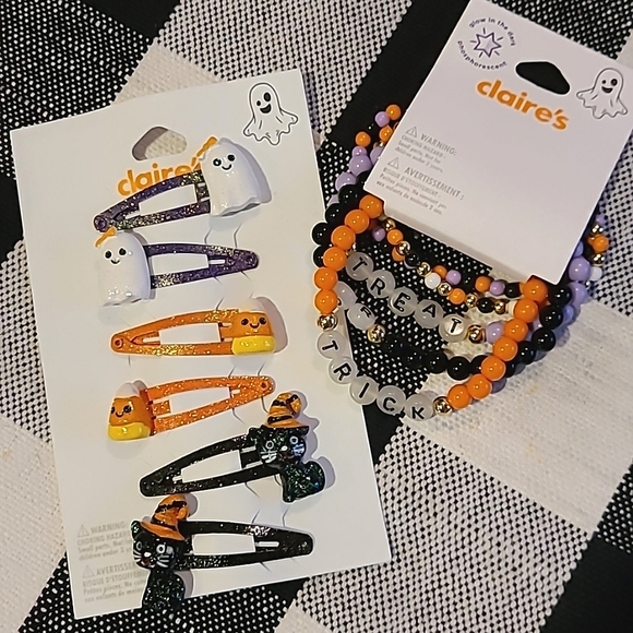 Claire's 2 Piece Halloween Accessories Bundle NWT! GLOW In The DARK! 🖤🧡 - Picture 9 of 11